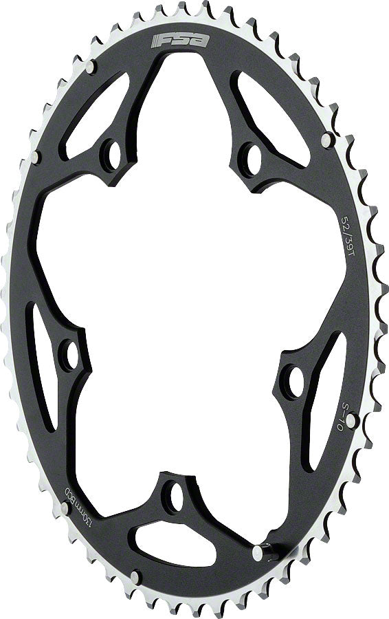 Full Speed Ahead Pro Road Chainring - 52t 130 BCD Aluminum N11 Black