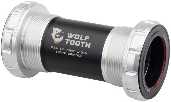 Wolf Tooth Bottom Bracket - English BSA 68/73mm For 30mm Spindle Raw Silver