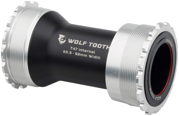 Wolf Tooth Bottom Bracket - T47 Inboard 85.5/92mm For 30mm Spindle Raw Silver
