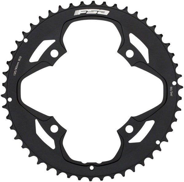 Full Speed Ahead Omega/Vero Pro Road Double Chainring - 50t 120 BCD Aluminum N-11 BLK