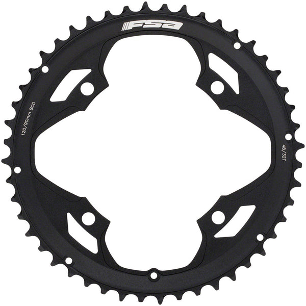 Full Speed Ahead Omega/Vero Pro Road Double Chainring - 48t 120 BCD Aluminum N-11 BLK