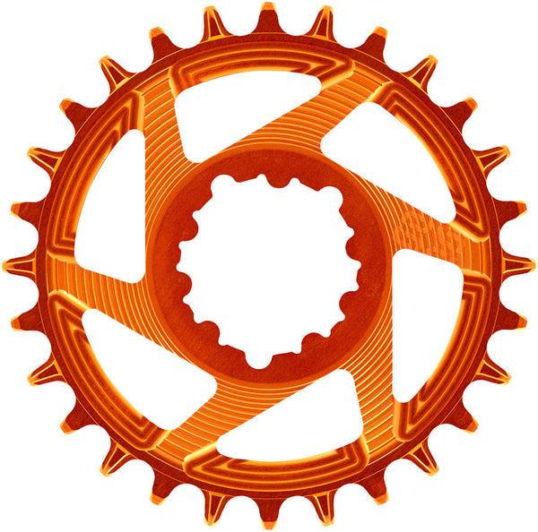 e*thirteen Helix R Guidering - 28t 11/12-Speed 3mm Offset SRAM 3-Bolt DM Naranja