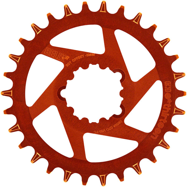 e*thirteen Helix R Guidering - 30t 11/12-Speed 3mm Offset SRAM 3-Bolt DM Naranja