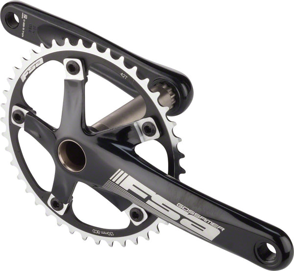 Full Speed Ahead Gossamer Tandem Front Crankset - 175mm Single Speed 42t 130 BCD Full Speed Ahead MegaExo Spindle Interface BLK