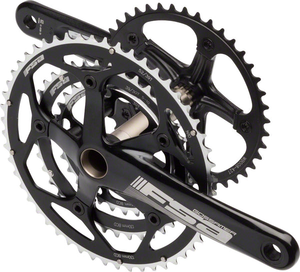 Full Speed Ahead Gossamer Tandem Rear Crankset - 172.5mm 10-Speed 52/39/30t 130/74 BCD Full Speed Ahead MegaExo Spindle Interface BLK