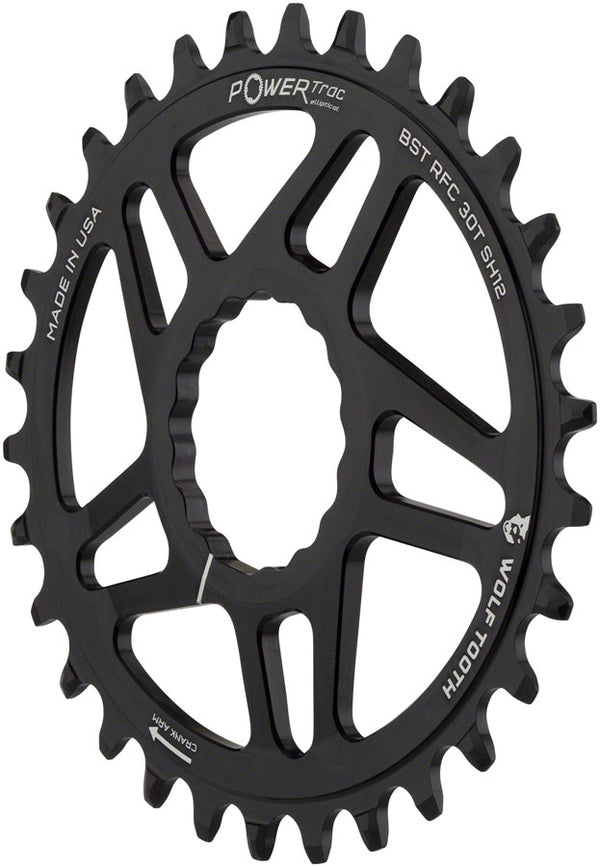 Wolf Tooth Components Elliptical Cinch Boost Chainring (HG+) 30T Black