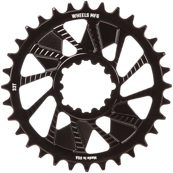 Wheels Manufacturing Direct Mount Chainring - 32t SRAM 3-Bolt Direct Mount 3mm Offset T-Type Chain Compatible BLK