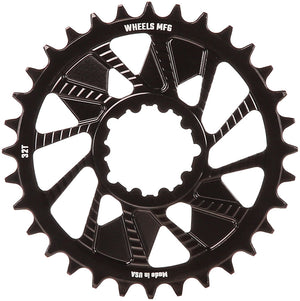 Wheels Manufacturing Direct Mount Chainring - 32t SRAM 3-Bolt Direct Mount 3mm Offset Compatible Hyperglide+ Chain BLK