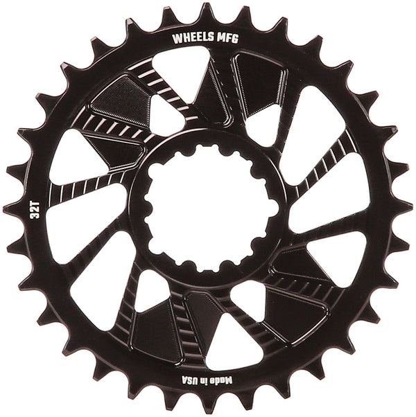 Wheels Manufacturing Direct Mount Chainring - 32t SRAM 3-Bolt Direct Mount 3mm Offset Compatible Hyperglide+ Chain BLK