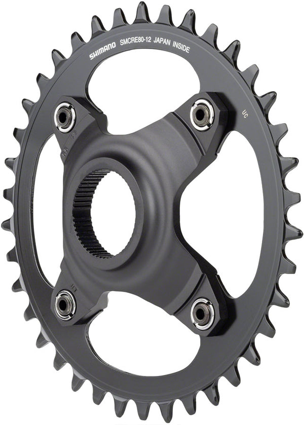 Shimano STEPS SM-CRE80-12-B Chainring - 38T Without Chainguard 55mm Chainline BLK