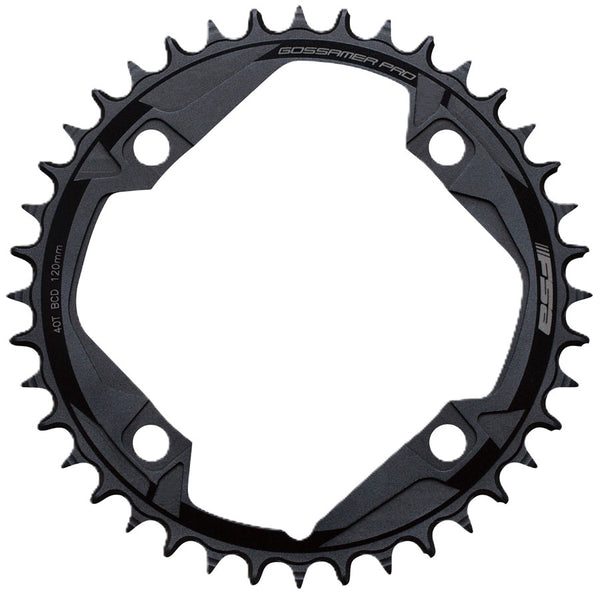 FSA Gossamer Pro Megatooth Chainring 1x 44T Tooth Count 120BCD 4-Bolt Pattern Narrow-Wide Profile – BLK