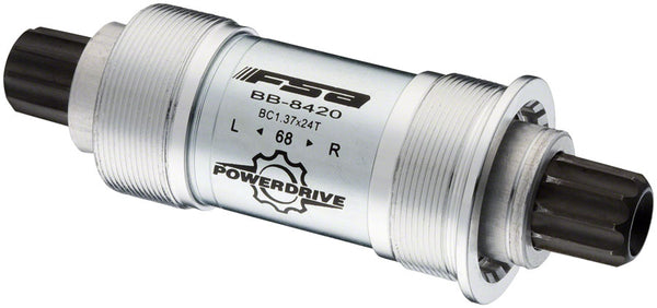 Full Speed Ahead 8420ST Power Drive Bottom Bracket - English 68x113mm Full Speed Ahead Power Drive Spindle Silver