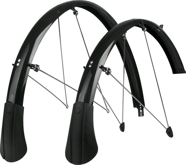 SKS P35 Chromoplastic Longboard Fender Set: Black (700c x 20-28)