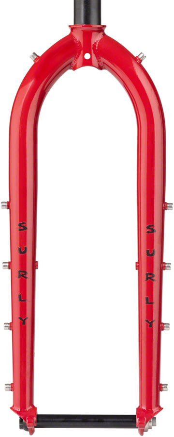 Surly Dinner Fork - 27.5" 15x110mm Thru-Axle 1-1/8" Straight Steerer 420mm Axle To Crown Steel Pile of Bricks Red