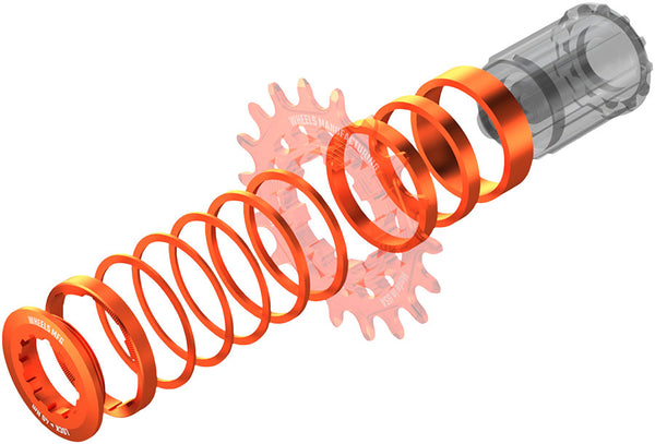 Wheels Manufacturing SOLO-HG Single Speed Conversion Kit - For HG Style Hubs Orange
