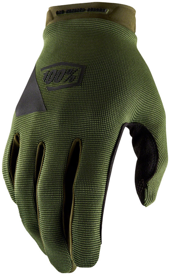 100% Ridecamp Gloves - Army Green/Black Full Finger X-Large