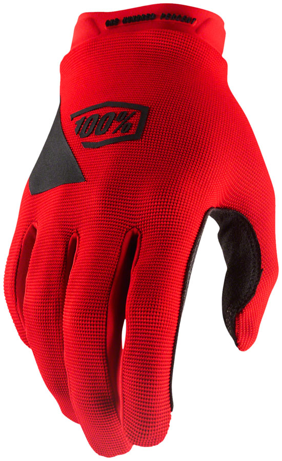 100% Ridecamp Gloves - Red Full Finger Small