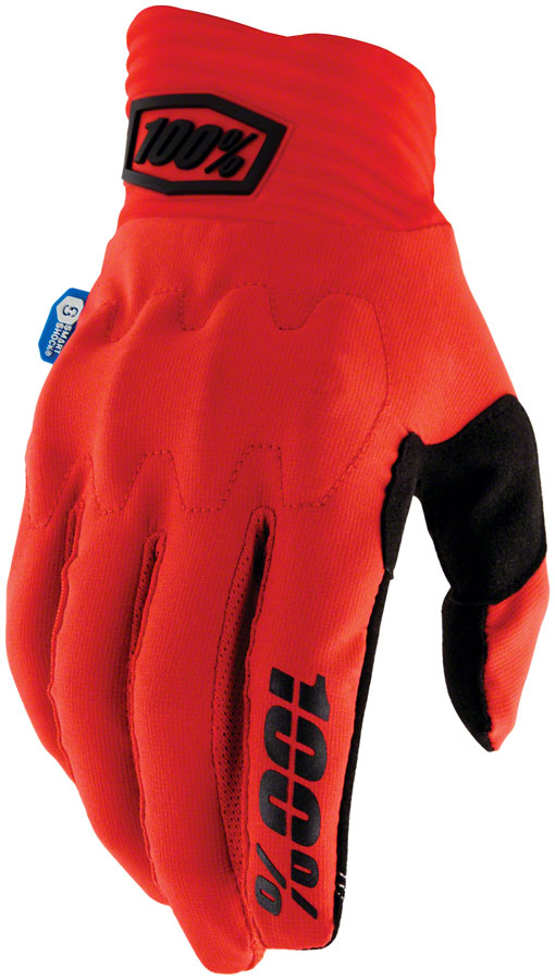 100% Cognito Smart Shock Gloves - Red Full Finger Small