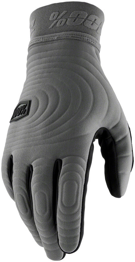 100% Brisker Xtreme Gloves - Charcoal Full Finger Mens Medium