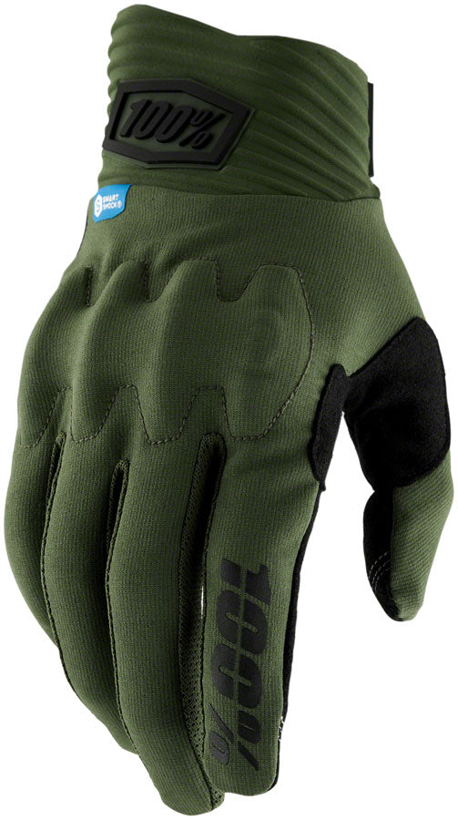 100% Cognito Smart Shock Gloves - Army Full Finger Mens Medium