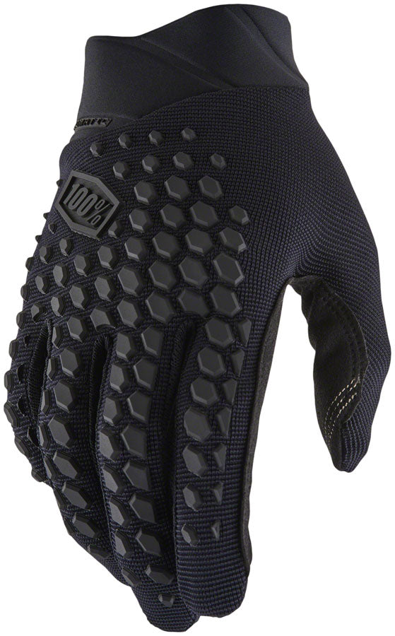 100% Geomatic Gloves - Black/Charcoal Full Finger Mens Large