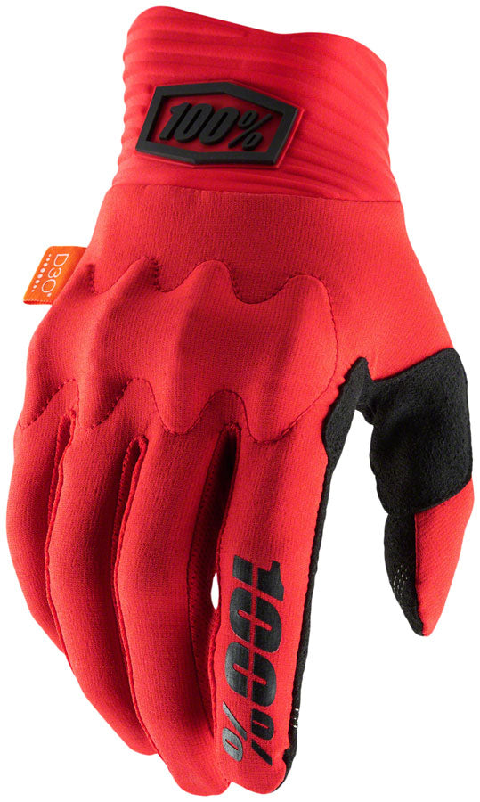 100% Cognito Gloves - Red/Black Full Finger Mens X-Large