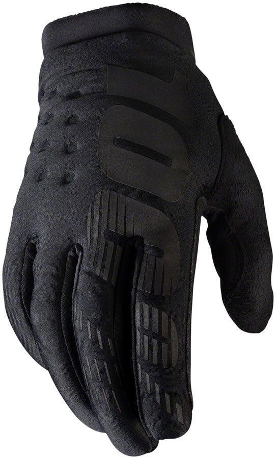 100% Brisker Gloves - Black Full Finger Womens Small