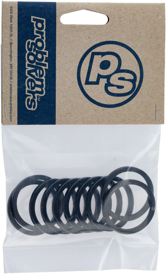 Problem Solvers Headset Stack Spacer - 28.6 3mm Aluminum Black Bag of 10