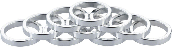 Problem Solvers Headset Stack Spacer - 25.4 5mm Aluminum Silver Bag of 10