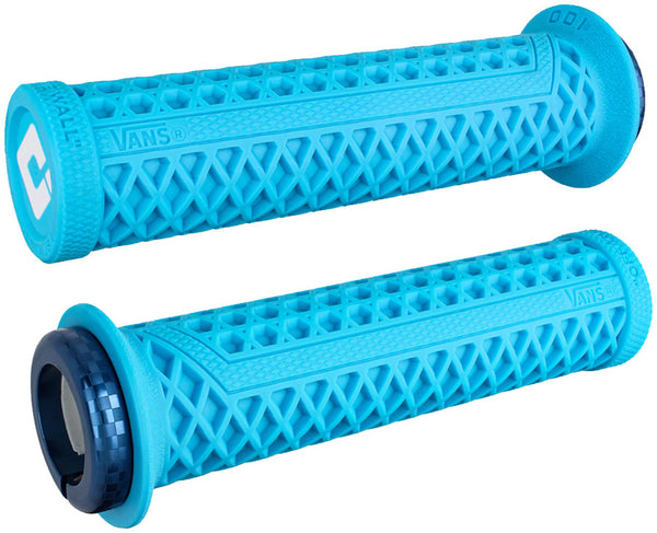 ODI Vans V2.1 Grips - White/Light Blue/Blue Lock-On