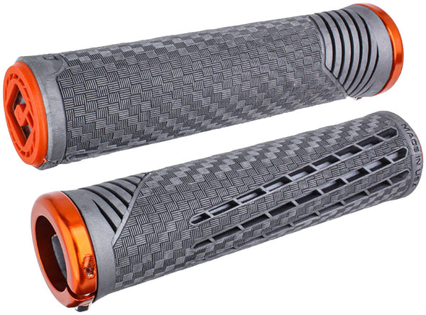 ODI CF V2.1 Grips - Gray/Orange Lock-On