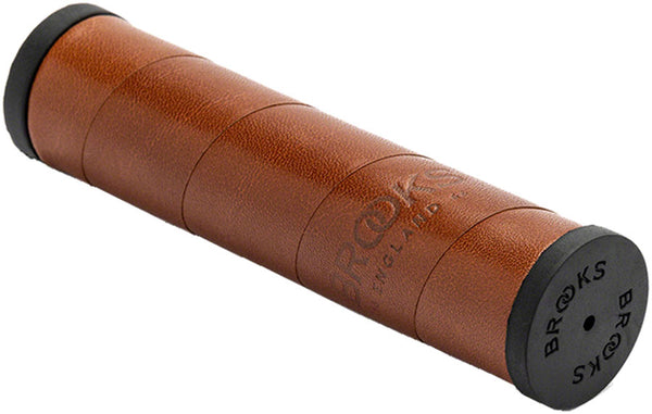 Brooks Willow Leather Grips - Antique Brown 130/130mm
