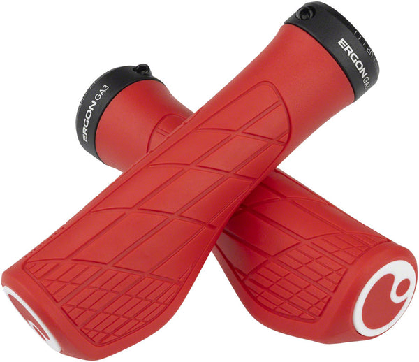 Ergon GA3 Grips - Risky Red Lock-On Small