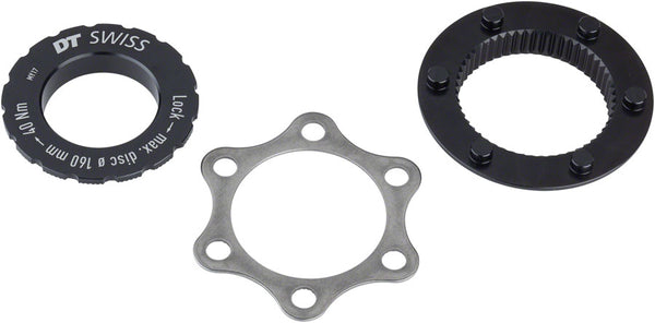 DT Swiss CL to 6-Bolt Adapter Most Road Hubs Black Each