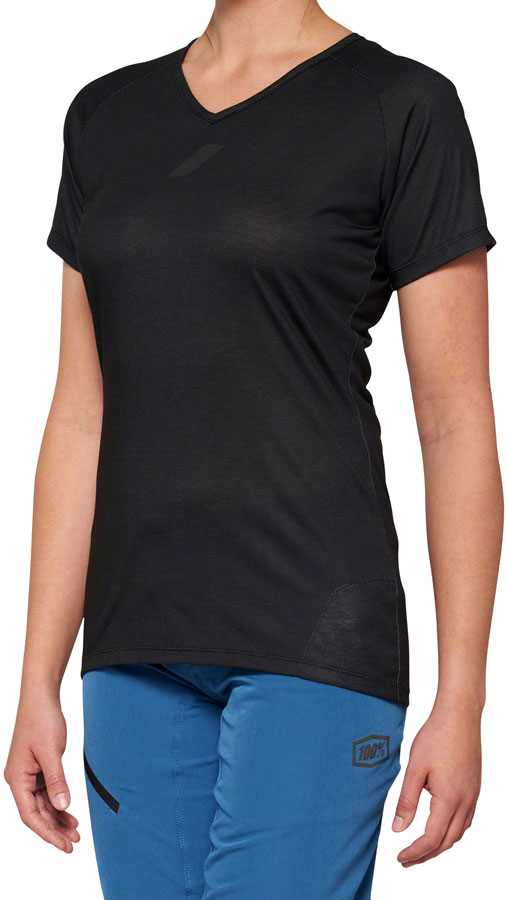 100% Airmatic Jersey - Black Short Sleeve Womens Large