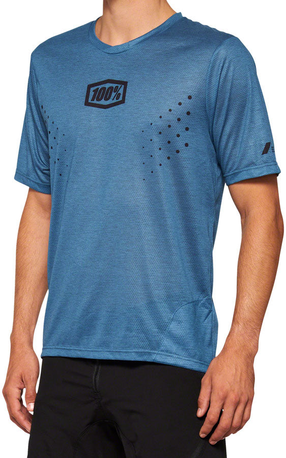 100% Airmatic Mesh Jersey - Slate Blue Short Sleeve Medium