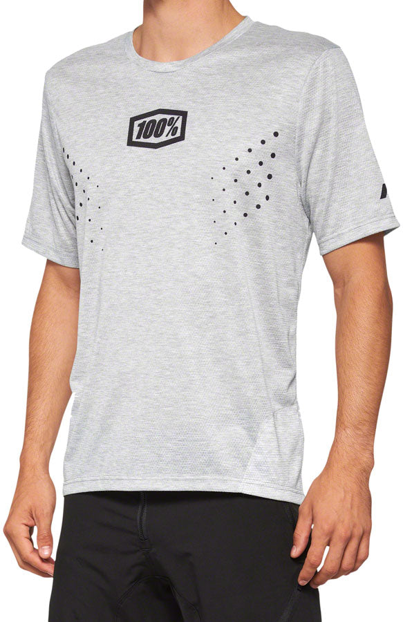 100% Airmatic Mesh Jersey - Gray Short Sleeve Medium