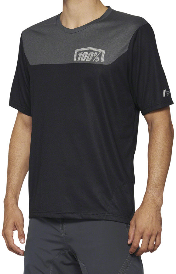 100% Airmatic Jersey - Black/Charcoal Short Sleeve Mens Small