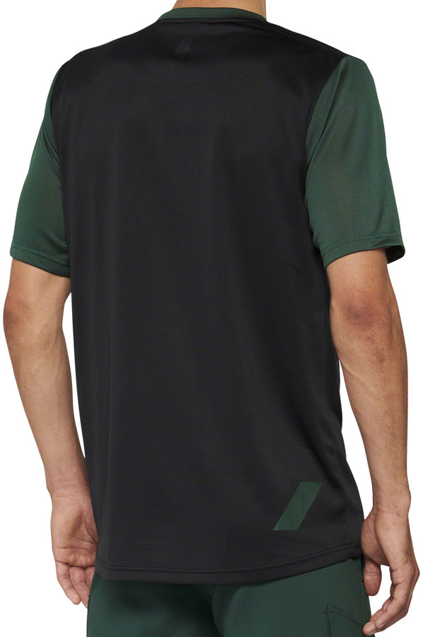 100% Ridecamp Jersey - Black/Green Short Sleeve Mens Small