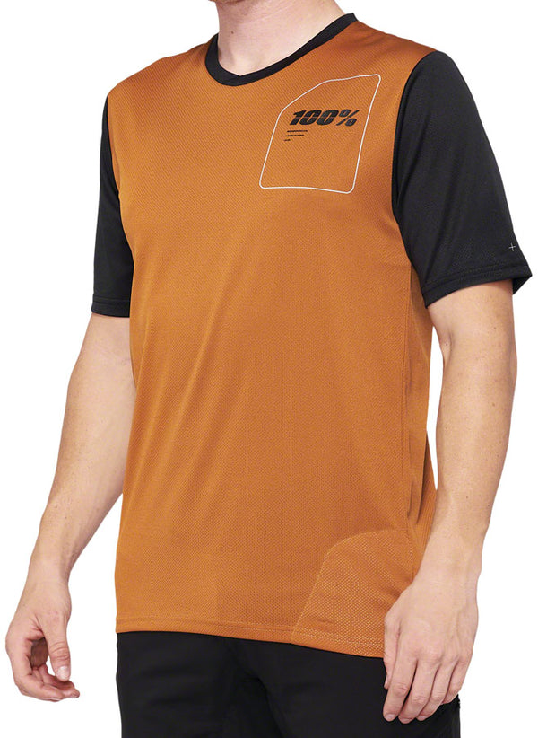 100% Ridecamp Jersey - Terracotta/Black Short Sleeve Mens Large