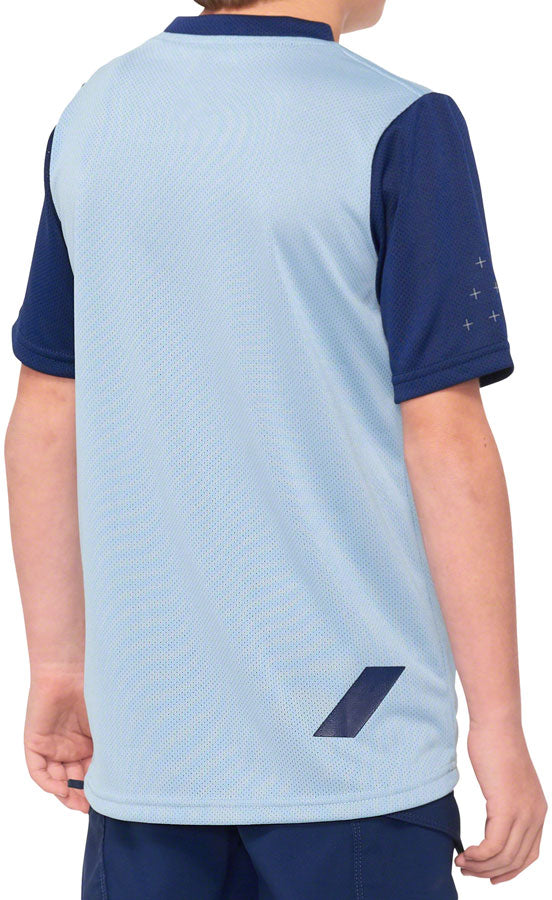 100% Ridecamp Jersey - Blue/Navy Short Sleeve Youth X-Large