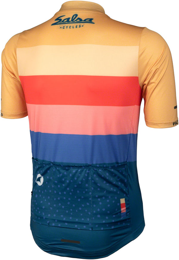 Salsa Team Polytone Mens Jersey - Goldenrod Dark Blue w/ Stripes Large