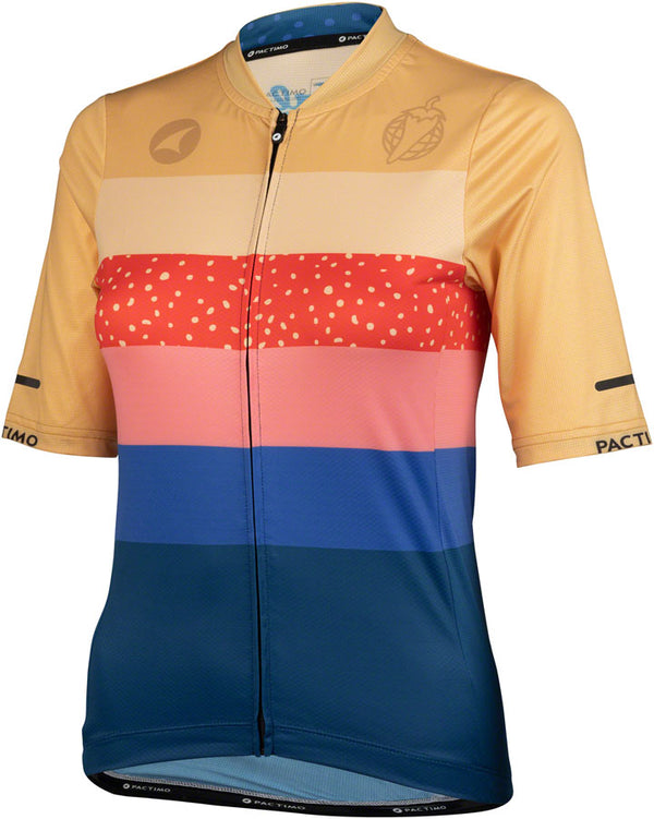 Salsa Team Polytone Womens Jersey - Goldenrod Dark Blue w/ Stripes Small