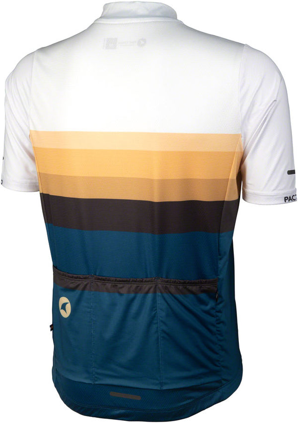 Salsa Latitude Mens Jersey - White Navy Blue Black  w/ Stripes Small