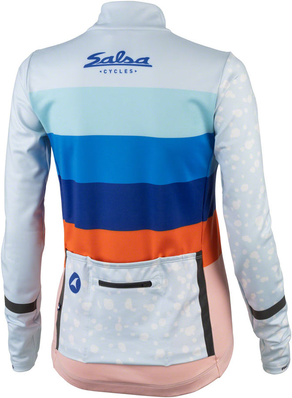 Salsa Arctica Womens Long Sleeve Jersey - Light Blue w/Stripes Medium