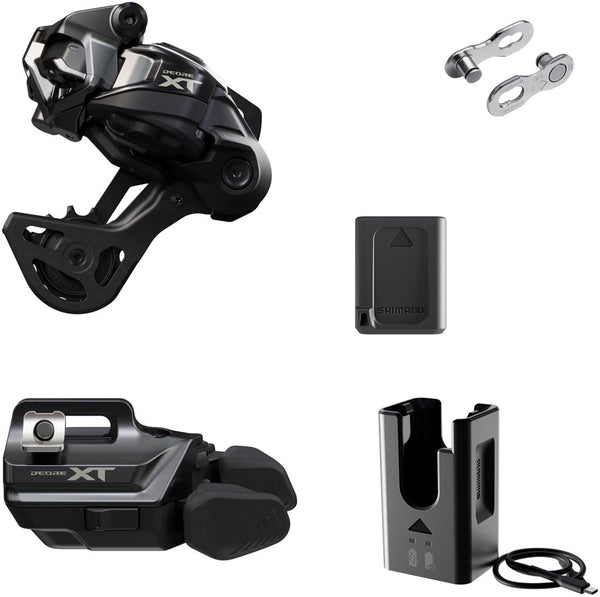 Shimano Deore XT M8250 Di2 Wireless Upgrade Kit - M8250-GS Rear Derailleur M8250-IR I-SPEC EV Shifter Battery Charger Quick Link