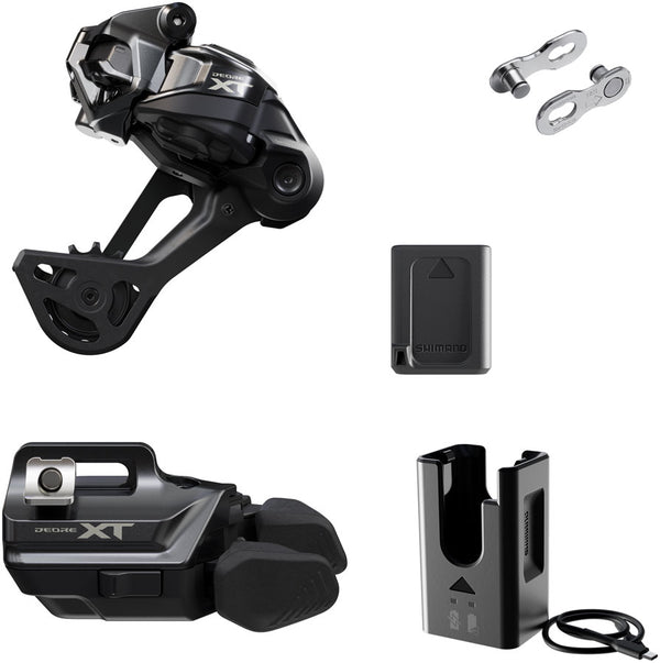 Shimano Deore XT M8250 Di2 Wireless Upgrade Kit - M8250-SGS Rear Derailleur M8250-IR I-SPEC EV Shifter Battery Charger Quick Link