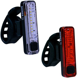 Planet Bike Shiner 70 Headlight/Taillight Set - Black