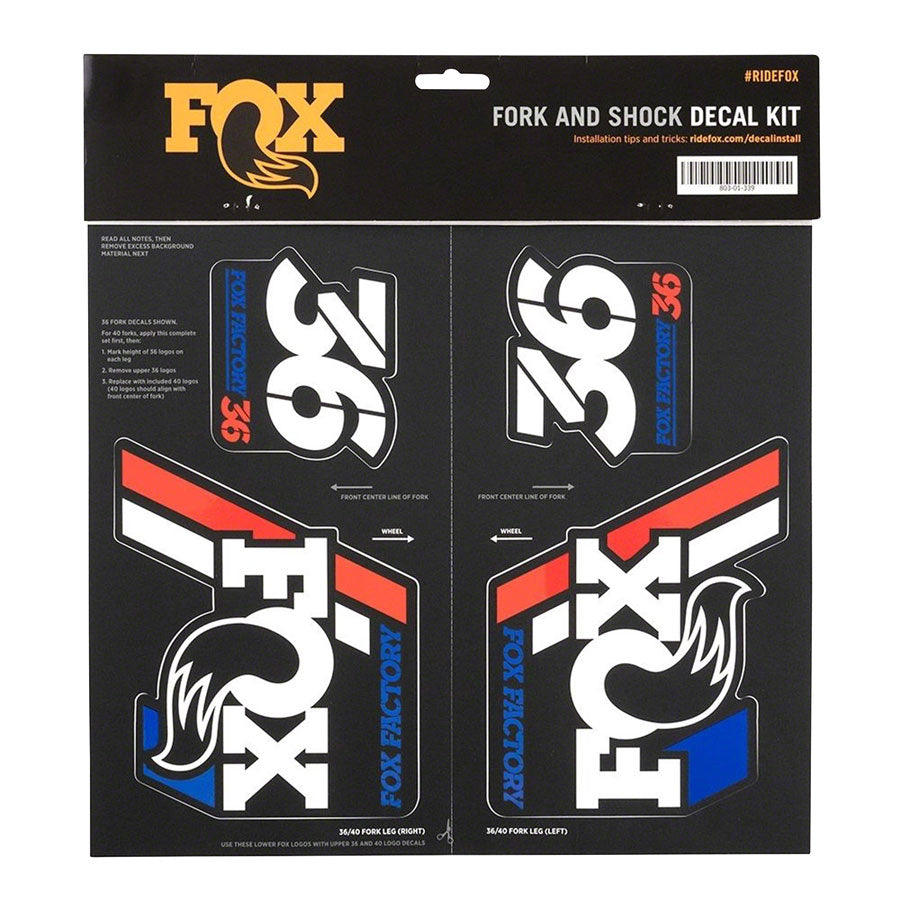 FOX Heritage Decal Kit for Forks and Shocks Red/White/Blue