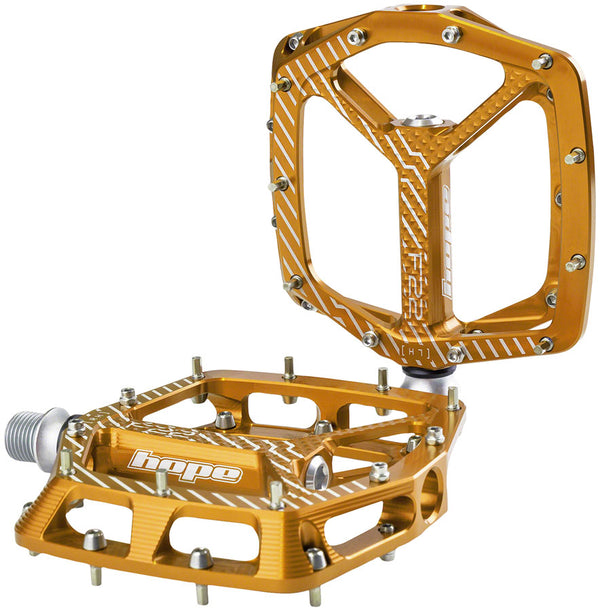 Hope F22 Pedals - Platform Aluminum 9/16" Bronze